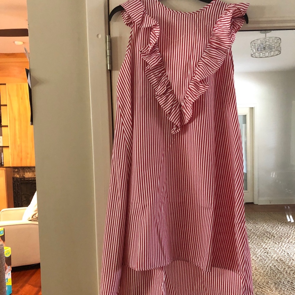 Red and white striped dress Size L